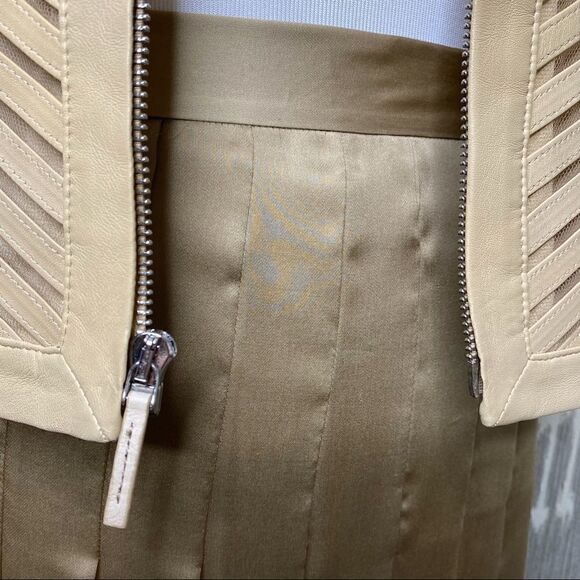 Ralph Lauren 2015 Resort Sandstone Beige Chevron Lamb Leather Zip Front Jacket - Picture 13 of 16